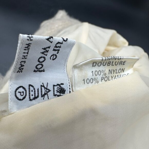 Vintage Womens Medium Wool Coat Jacket Cream Eider Knit Iceland Made In Scotland - Picture 6 of 8